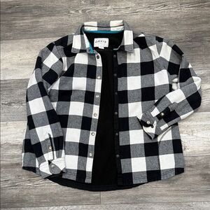 Orvis Black and White fleece lined Checkered shacket